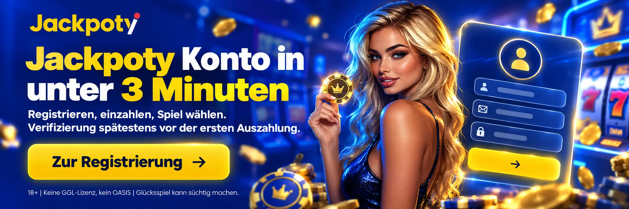 Jackpoty Casino: Konto in fünf Schritten eröffnen