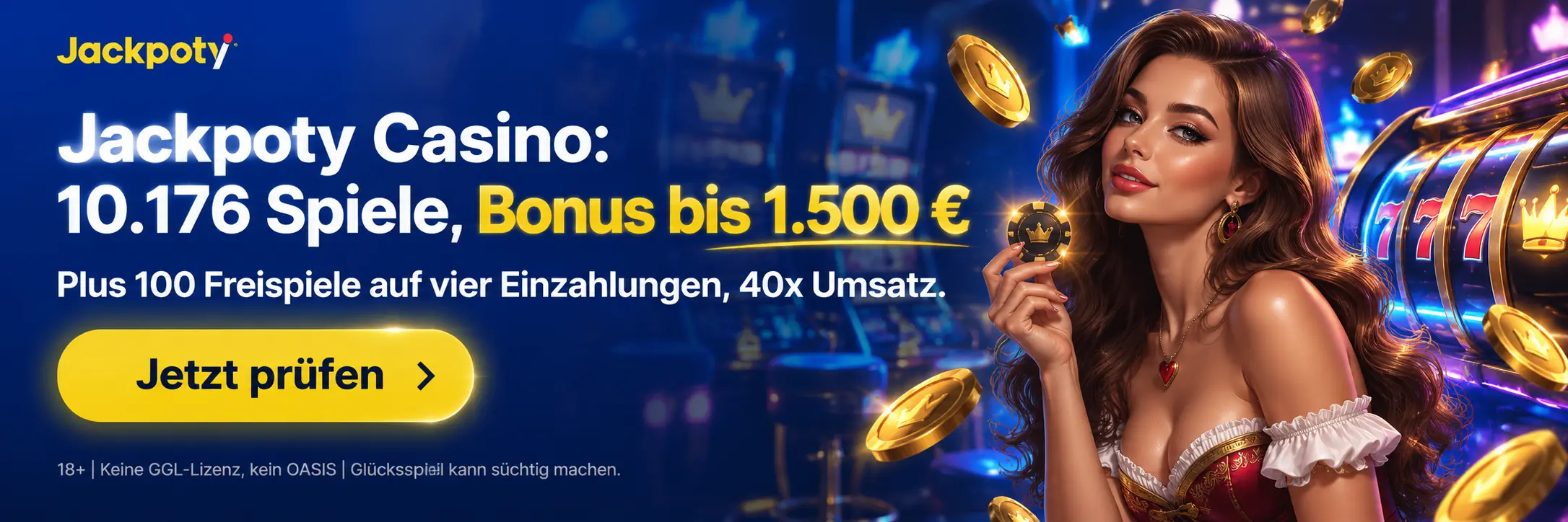 Jackpoty Deutschland: Startseite mit Spielen und Bonus